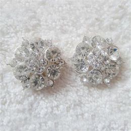 10 piezas / lote 28MM flor metal rhinestone botón adorno artesanía DIY224Y