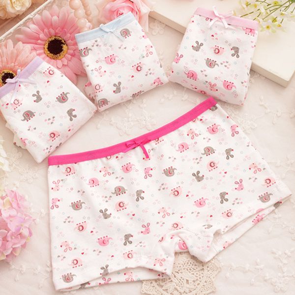 10 pièces/lot sous-vêtements en coton pour enfants en gros dessin animé féminin imprimé bébé filles boxer slips culottes