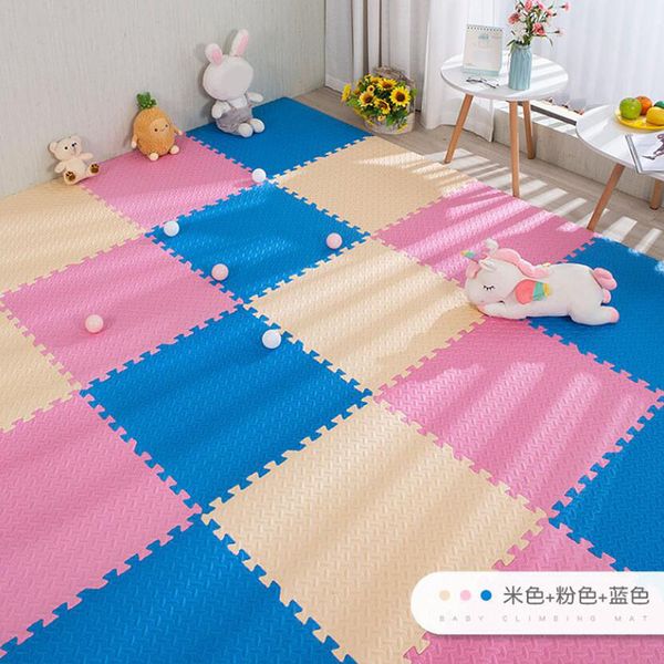 10 Pcs / Lot EVA Mousse Bébé Tapis De Jeu Couture Ramper Tapis Enfant Tapis De Développement Assemblé Solide Tapis Puzzle Pad Bébé Gym Jouets LJ201114