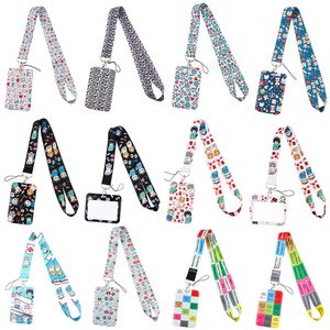 10 pc's / lot mode -accessoires Aangepaste verpleegkundige ontwerpen Nekriem Polyester verpleegkundige medische printaccessoires Lanyard en kaarthouder voor kantoormedewerkersaccessoires