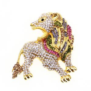 10 PCS/Lot Fashion Broches Rhinestone Animal Leopard Lion Broche Pin voor decoratie/cadeau