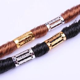 10 pcs / lot mélange en argent des cheveux plaqués dorés tresse dread dreadlock perles coiffe réglable Clip de 8 mm