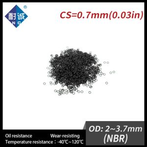 10 pc's/kavel nitrilrubber zwart NBR 70A O-ring CS 0,7 mm OD2/3/3,2/3.7*0,7 mm o Ring Pakking Oilbestendig waterdicht