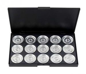 10 PCS LOT Professionele lege make -up oogschaduw pigment aluminium pans case make -up diy 15 grid schoonheidstools2648207