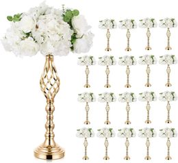 10 pc's metalen bloem arrangement stand bruiloft bloem centerpieces staan 20 inch lang elegante metalen bloem vaas goud kandelaar 240422