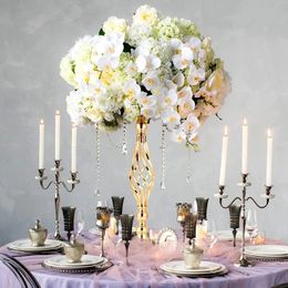 10 pc's metalen bloem arrangement stand bruiloft centerpieces 20 inch lang elegante vaas gouden kandelabra 240523