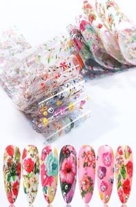 10 PCS Nail Art Flower Autocollants colorés floraux floraux Adhésifs de transfert d'eau de transfert de curseur Décoration de la manucure 5634418