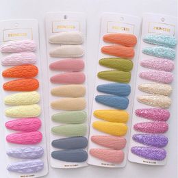 10 Uds. Nuevo coreano Simple lindo colorido tela básica gota de agua Clip BB para niños moda dulce niña bebé horquillas sombreros 5cm