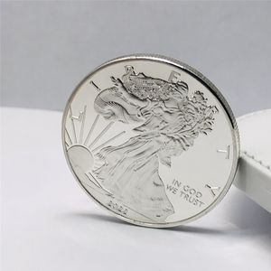 10 Uds. Águila americana no Magneitc 2022 Metal Craft Freedom Chapado en plata 1 OZ coleccionable decoración del hogar arte moneda conmemorativa