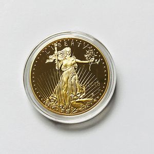 10 PCS Non Magneitc Andere kunsten en ambachten in God vertrouwen American Freedom Gold Geplaatste Liberty Souvenir Coin Home Decoraiton Collectible Gift