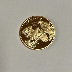 10 PCS Non Magneitc Andere kunsten en ambachten American Bald Freedom Eagle 1 oz Gold vergulde souvenir cadeau Huis Decoraiton Collectible Badge herdenkingsmunt