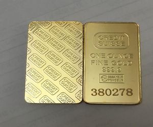10 PCS CRÉDIT MAGNÉTIQUE Suisse 1 oz en laiton Core Gold plaqué de lingots de lingots 50 x 28 mm Coin de lingot avec différents laser séardes N8253640