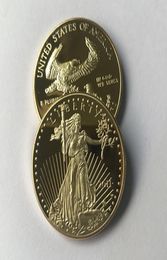 10 PCS non magnétique DOM 2011 Brand New Coins Statue Beauty Eagle Badge Gold plaqué 326 mm Drop acceptable Decoration8479017