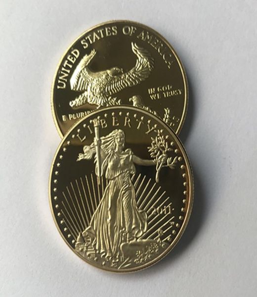 10 Uds. Dom no magnético 2011 monedas nuevas estatua belleza águila insignia chapada en oro 326 mm gota aceptable decoración 9709492