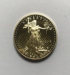 10 PCS non magnétique Dom Eagle 2012 Badge Gold plaqué 326 mm Statue américaine commémorative Liberty Drop acceptable CO9507844