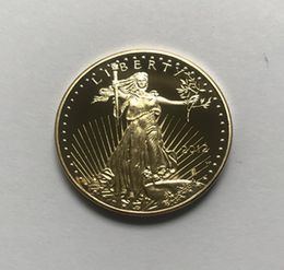 Badge Non magnétique dom Eagle 2012 plaqué or 326 mm, statue commémorative américaine, goutte de liberté acceptable co7658311, 10 pièces