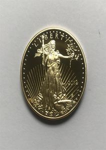 10 PCS non magnétique Dom Eagle 2012 Badge Gold plaqué 326 mm Statue américaine commémorative Liberty Drop acceptable CO288E5406079