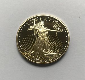 10 stuks niet-magnetische dom Eagle 2012 badge verguld 326 mm herdenkingsmunt Amerikaans standbeeld vrijheid drop acceptabel co288E2804422