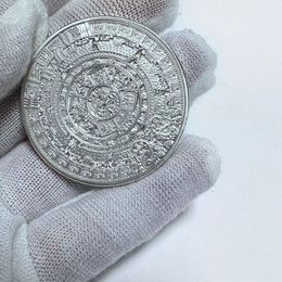 10 pièces autres Arts et artisanat Non magnétique 1 OZ Maya indien argent plaqué décoration commémorative Maya Coin275h