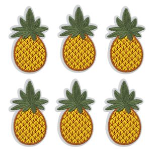 10 Uds. Parches de fruta de piña, insignia para ropa, parche bordado de hierro, apliques de hierro en parches, accesorios de costura para ropa