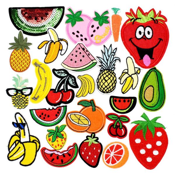 10 pièces patchs de fruits bricolage aléatoires pour vêtements fer brodé patch applique fer sur patchs accessoires de couture badge pour vêtements 236a