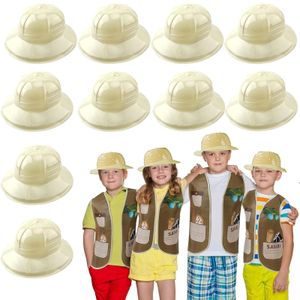 10 PCS SAFARI PARTY HATS JUNGLE thème Animaux Explorateur Chapeau de fête pour les enfants Habill Up Party and Safari Dress Up 231220