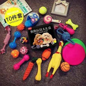 10 PcsSet est Puppy Pet Dog Toys Set Chew Rope Durable Cotton Clean Teeth para pequeñas y medianas s Y200330