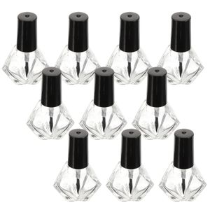 Bouteille vide de vernis à ongles transparent, 10 pièces, bouteilles de voyage, supports réutilisables, support de brosse, conteneur de Gel Abs 240105