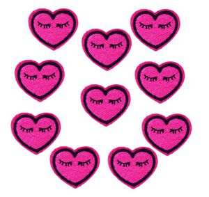 10 piezas Smile Love Heart parches insignias para ropa parche bordado de hierro apliques de hierro en parches accesorios de costura para bricolaje clo8082052