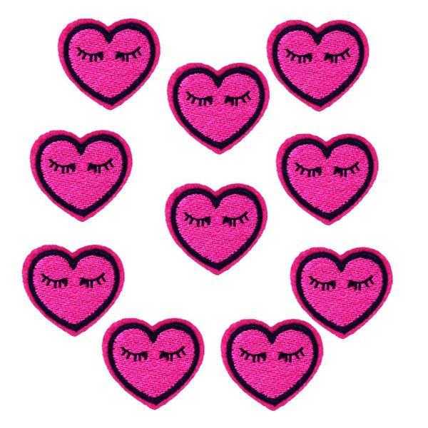 10 pièces Smile Love Heart patchs badges pour vêtements fer brodé patch applique fer sur patchs accessoires de couture pour bricolage clo245W