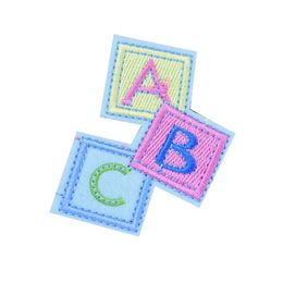 Patchs ABC carrés pour sacs à vêtements, 10 pièces, Patch appliqué de transfert à repasser pour vêtements d'enfants, bricolage, couture sur broderie, Badge267f