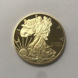 10 PC La insignia DOM Eagle 24k Gold Gold 40 mm de la estatua estadounidense de la estatua estadounidense Libenir SOUVENIR Monedas aceptables324s