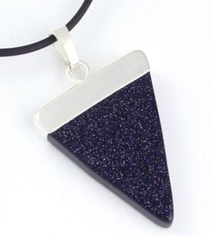 Pendentif en pierre d'oeil de tigre en forme de Triangle, 10 pièces, cristal d'améthyste pour cadeau, plaqué argent, bijoux à la mode 6330294