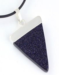 10 pcs Triangle Shape Tiger Eye Stone Pendant Amethyst Crystal pour cadeau argent￩ Fashion Jewelr6845414