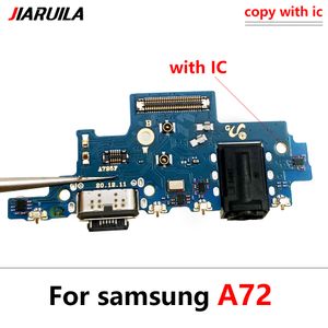 10 PCS Connector USB Connector Charge Port Flex Cable pour Samsung A72 Pièces de réparation de téléphone mobile Placa de Carga
