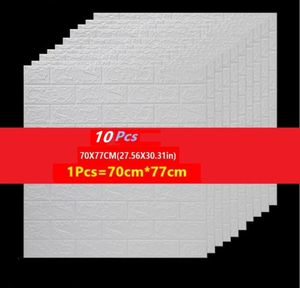 10 PCS Stickers muraux PE mousse auto-adadhésive papier peint et bâton 3D Panneaux muraux d'art pour le salon de chambre à coucher mur de fond décédé décerv5752431