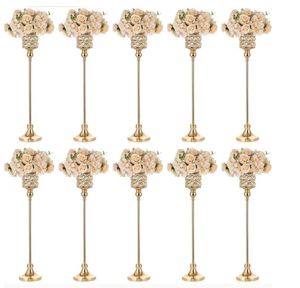 10 stuks bruiloft tafel centerpieces vaas: gouden vazen kristallen bloemenstandaard metalen bloemen centerpieces standaards voor bruiloften verjaardag