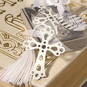 10 pcslot mignon croix amour argent métal signets cadeau créatif pour mariage haute qualité paquet en gros 240119