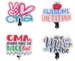 10 PCSLOT Fashion Key Rings Cust CNA Awesome Dieticien One Merry Nurse acrylique Retractable Medical Badgeder Yoyo Pull Reel 8664818