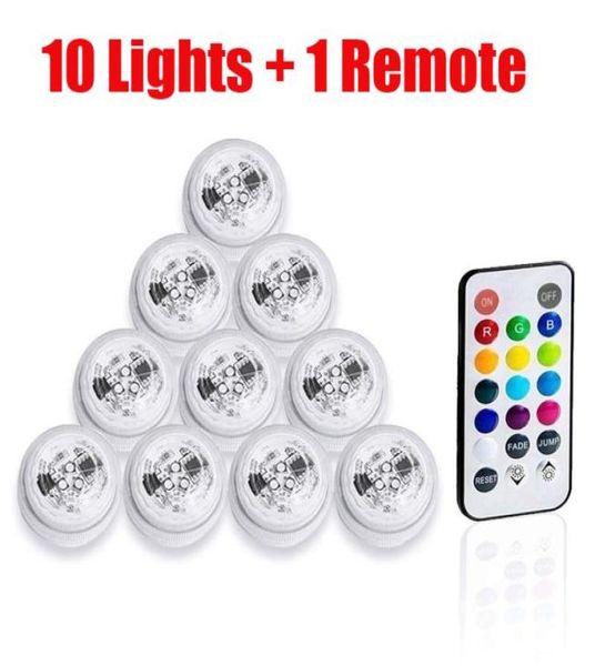 10 PCSLOT LED RGB IMPHERPORER Aquarium Submersible Aquarium Fish Tank Vase Vase Light Toalight Bandle Light for Wedding Birthday Anniversary8889844