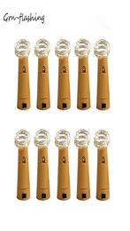 10 PCSlot Wine Bottle Lights Cork -vormige sterrenhemel LED String Fairy Light for Holiday Wedding Party Decoration Lights558810