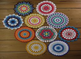 10 stuks kleurrijke Mandala kleedjes handgeverfde vintage gehaakte kleedjes kleine ambachtelijke ronde onderzetters 665 inch kleedjes7030782