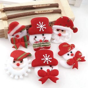 10 stuks 1 tas kerstboom eland cartoon pluche handgemaakte hoofdtooi xmas santa claus decoratie sneeuwpop decoraties BH4134 TYJ