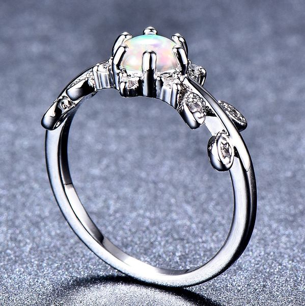 10 piezas 1 lote joyería de boda de moda gemas de ópalo de fuego anillos de plata Rusia América Australia anillos de mujer joyería Gift262q