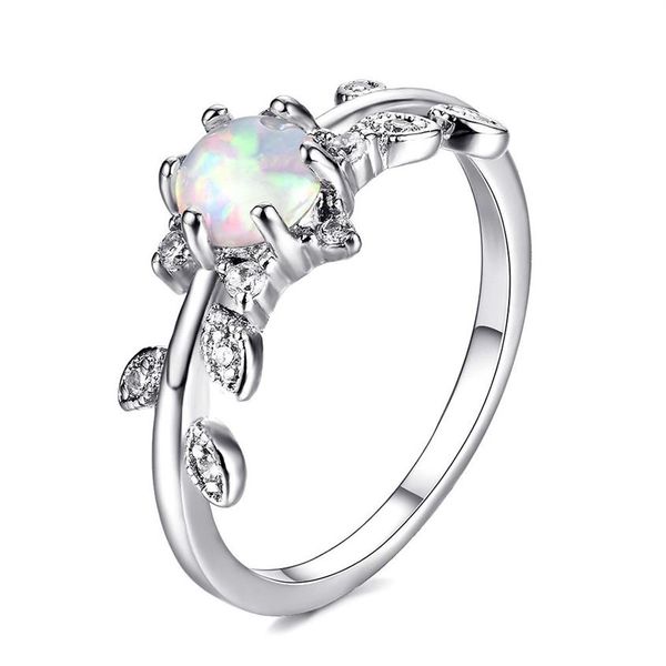 10 piezas 1 lote joyería de boda de moda gemas de ópalo de fuego anillos de plata Rusia América Australia anillos de mujer joyería Gift267A