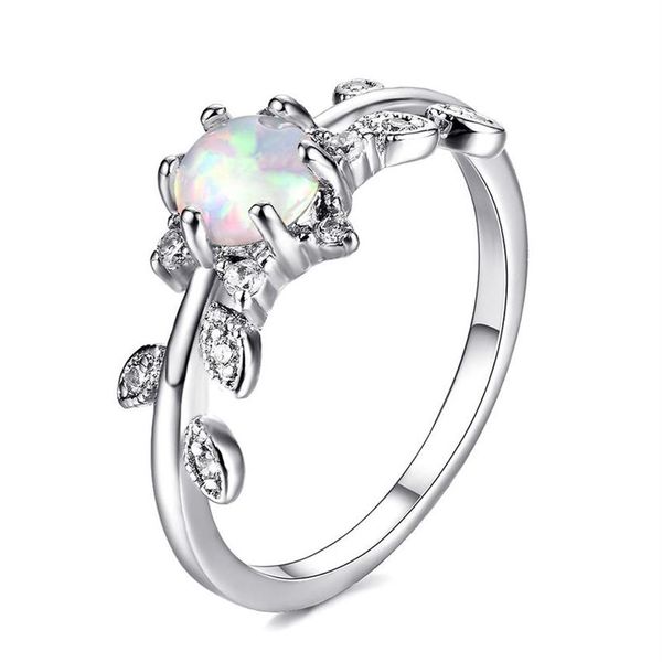 10 piezas 1 lote joyería de boda de moda gemas de ópalo de fuego anillos de plata Rusia América Australia anillos de mujer joyería Gift340u