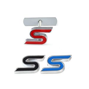 10 pièces 3D Metal S Front Grille Chrome Emblem Badge Car autocollants autocollants pour Ford Focus Fiesta Ecosport Kuga Mondeo Everest Car