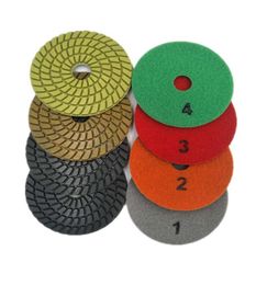 10 stuks 4 inch D100 mm 4 stappen scherpe hars polijstblokken betonnen vloer polijsten slijpwiel voor vloer slijpmachine4562628