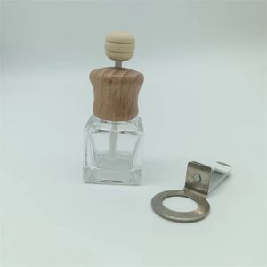 10 stuks/batch auto -parfum lege glazen fles ingesteld met witte clip geurige olie diffuser glazen auto uitlaat clip luchtfrisser fles 240422