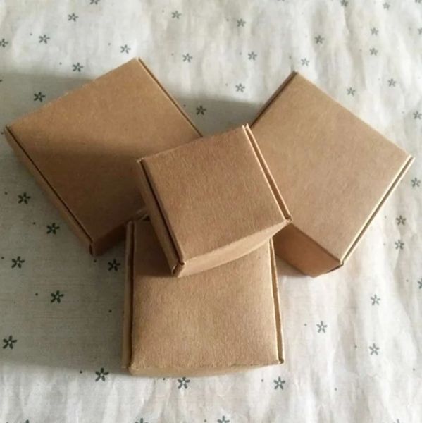 10 pièces / lot de boîtes en papier kraft marron Boîtes de savon à la main
